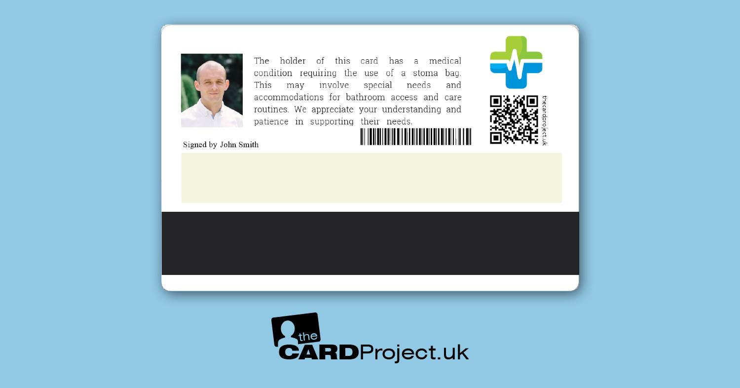Stoma Bag Premium Medical ID Card  (REAR)